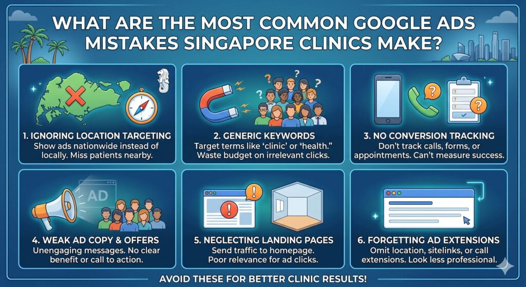 Common Google Ads mistakes Singapore clinics make that reduce patient leads and advertising ROI